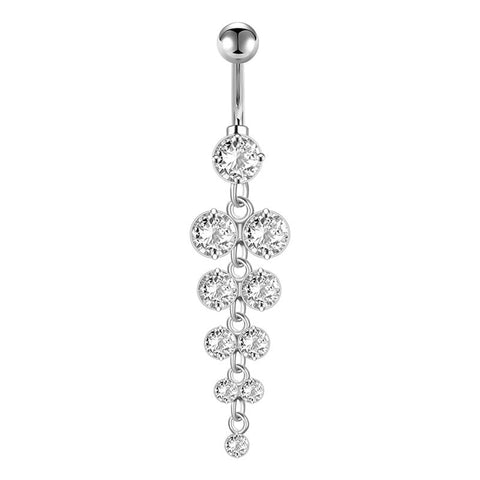 Titanium Belly Button Ring with Diamond Dangle