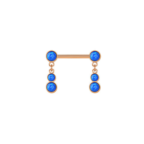 14mm Nipple Rings Straight Barbells Surgical Steel Nipplerings Piercing Jewelry 14g dark blue Opal