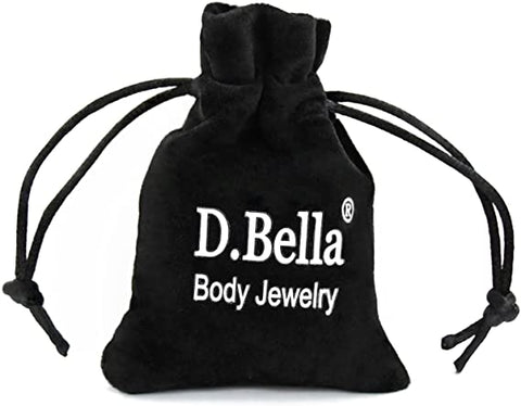 D.Bella 14G Belly Rings Diamond Butterfly Snake Evil Eye Dangle Navel Rings Reverse Barbell 10mm 3/8"