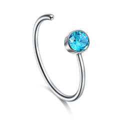 22g 8mm nose hoop with 2mm blue CZ