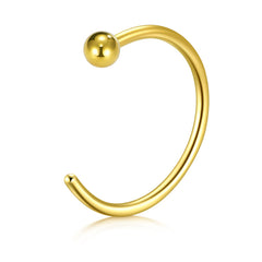 18G 10mm gold nose rings hoop with ball top