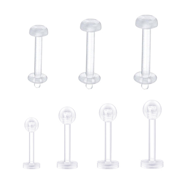  DBella Clear Labret Retainer, Acrylic Plastic