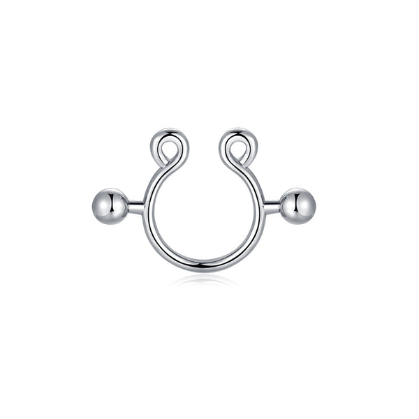 thumbnail image 2 of OUFER Non-Piercing Nipple Jewelry - Adjustable Fake Nipple Rings With CZ Stones, Stainless Steel 2 of 14