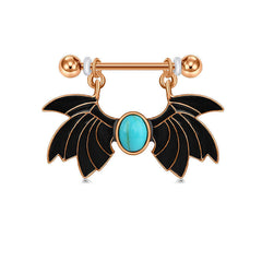 1 Pair Nipple Ring Body Piercing Jewelry Nipple Shield Ring with bat design