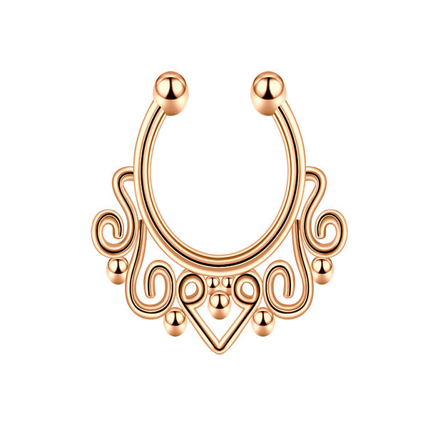 16G Cross Point Drill Fake Nose Ring Hoop