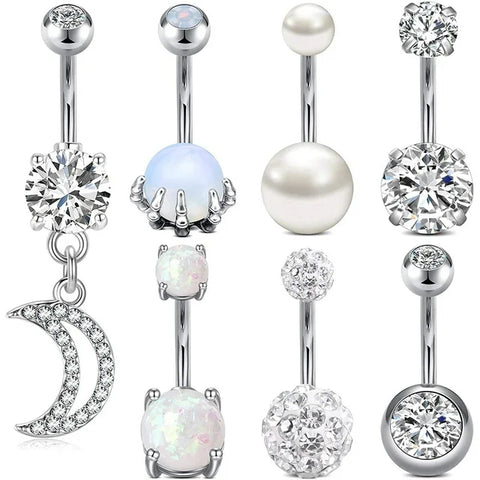 Belly Button Ring Belly Rings Surgical Steel Clicker Belly Button Ring Navel Rings for Women