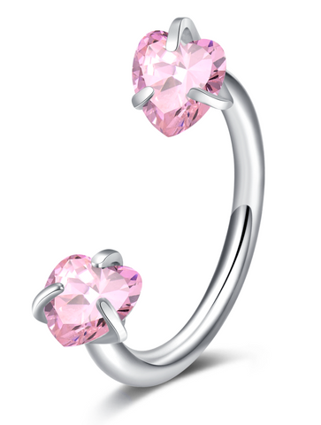 18G Horseshoe Nose Ring CZ Silver Gold Nose Hoops for Women Half Hoop Earring Hoops Horse Shoe Daith Tragus Earring Hoop Helix Piercing Jewelry Double Gem Horseshoe Septum Ring 8mm