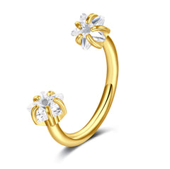 18G Horseshoe Nose Ring CZ Silver Gold Nose Hoops for Women Half Hoop Earring Hoops Horse Shoe Daith Tragus Earring Hoop Helix Piercing Jewelry Double Gem Horseshoe Septum Ring 8mm