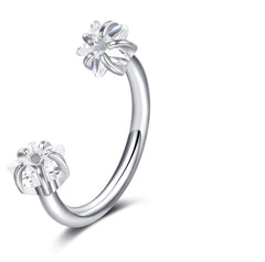 18G Horseshoe Nose Ring CZ Silver Gold Nose Hoops for Women Half Hoop Earring Hoops Horse Shoe Daith Tragus Earring Hoop Helix Piercing Jewelry Double Gem Horseshoe Septum Ring 8mm