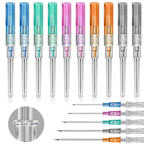 Ear Nose Piercing, 10pcs Mix 14G 16G 18G 20G 22G Piercing IV Catheter Kit Piercing for IV Start Kits, Body Piercing Tools