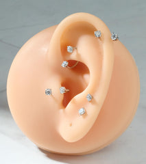 18G Horseshoe Nose Ring CZ Silver Gold Nose Hoops for Women Half Hoop Earring Hoops Horse Shoe Daith Tragus Earring Hoop Helix Piercing Jewelry Double Gem Horseshoe Septum Ring 8mm