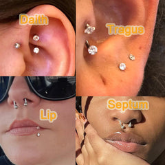 18G Horseshoe Nose Ring CZ Silver Gold Nose Hoops for Women Half Hoop Earring Hoops Horse Shoe Daith Tragus Earring Hoop Helix Piercing Jewelry Double Gem Horseshoe Septum Ring 8mm