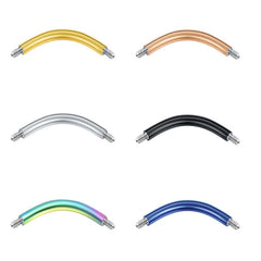 14G Stainless Steel Replacement Curved Barbell Various Length Muti-Color Available 1Pcs