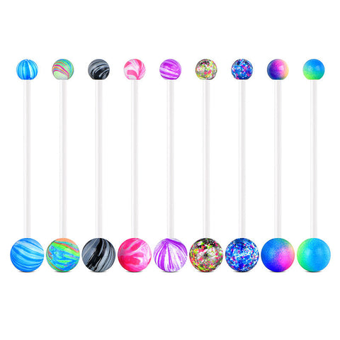Pregnancy Belly Rings 14G Double Colorful Stainless Ball 38MM Muti-Color Available