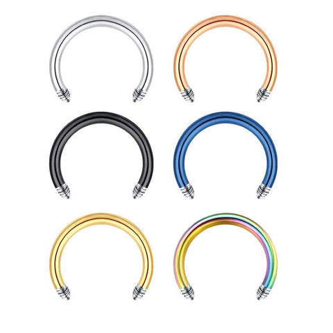 14G Stainless Steel Replacement Horseshoe Barbell Various Length Muti-Color Available 1Pcs