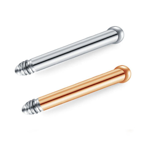 20G 7MM Replacement Straight Barbell Nose Stud Rose Gold Silver Available 1Pcs