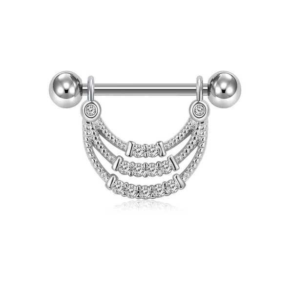 1 Pair 14mm Nipple Ring Barbell Rings Bars Body Piercing Nipple Shield Ring Jewelry Silver Rosegold