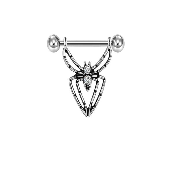 1 Pair 14g Nipple Ring Barbell Rings Nipple Shield Ring Body Piercing Jewelry 14/18mm Spider shape