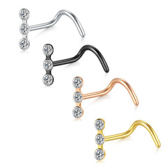 Nose Screw Rings With Diamond 20g Nose Stud High Nostril Piercing Jewelry