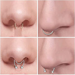 D.Bella 14G Surgical Steel Nose Septum Horseshoe Hoop Earrings Replacement Spikes