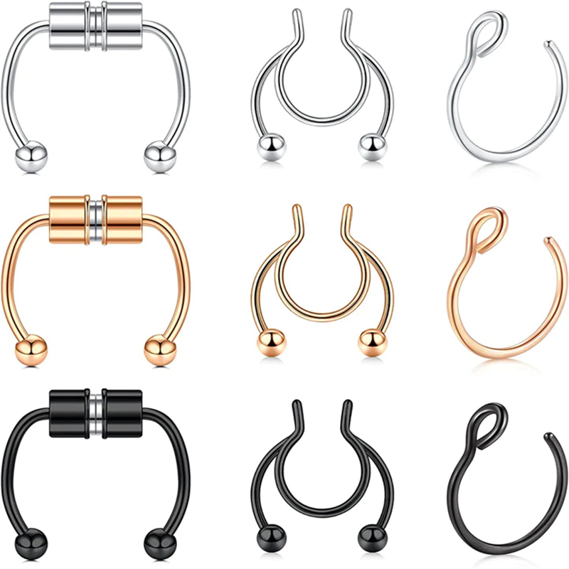 Fake circular hot sale barbell septum