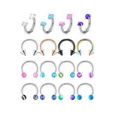 D.Bella 16G Stainless Steel Nose Septum Rings Horseshoe Nose Rings Earring Cartilage Helix Tragus