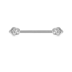Barbells Ring Stainless Steel Industrial Barbell Piercing 14G for women men flower design 35-38mm External Thread