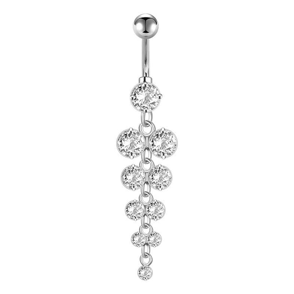 Titanium Belly Button Ring with Diamond Dangle