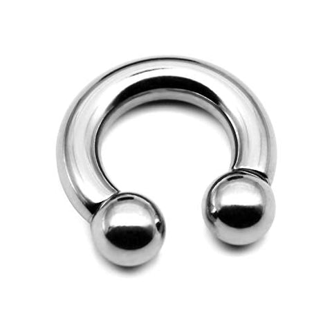 D.Bella 316L Surgical Steel PA Ring Circular Internally Threaded Barbell Horseshoe 0G 19mm Pierceing Body Jewelry