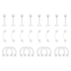 D.Bella 16G Piercing Retainers Cartilage Helix Daith Tragus Earring Retainer Clear Bioflex Nose Septum Lip Eyebrow Rings 8mm 10mm