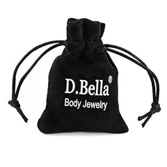 D.Bella 22g Stainless Steel & Clear Nose Rings Set L Shape Bioflex Clear Nose Ring Retainer