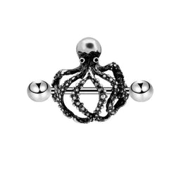 1 Pair Shield Nipple Ring Barbell Rings Bars Body Piercing Jewelry Octopus Shape