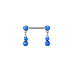 14mm Nipple Rings Straight Barbells Surgical Steel Nipplerings Piercing Jewelry 14g dark blue Opal