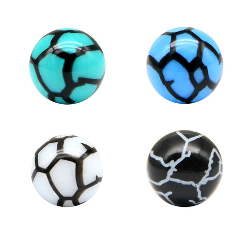 14G 5MM 8MM Replacement Piercing Texture Ball Acrylic Muti-Color Available