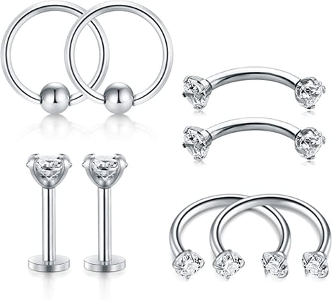 D.Bella 16G Cartilage Earring Stud Hoop Tragus Helix Earrings Forward Helix Piercing Jewelry Conch Piercing Jewelry