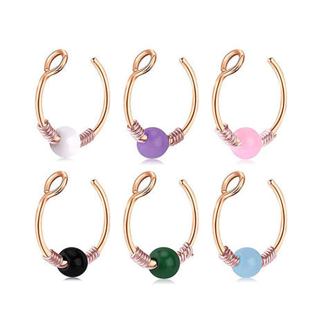 Adjustable Nose Cuff, Ear Cuff, Fake Nose Rings, Faux Nose Rings Hoop 9Pcs