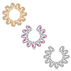 1 Pair Fake Nipple Ring Barbell Nipple Jewellery with diamond Clip On Nipple Rings Non-Piercing Nipple Jewelry