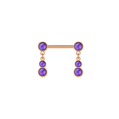 14mm Nipple Rings Straight Barbells Surgical Steel Nipplerings Piercing Jewelry 14g purple Opal