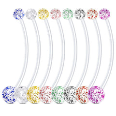 Pregnancy Belly Rings 14G Double Glitter Ball 32MM 38MM Muti-Color Available
