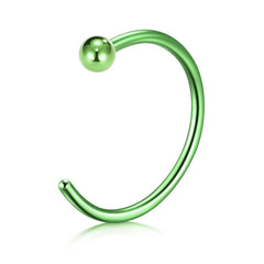 18G 10mm green nose rings hoop with ball top