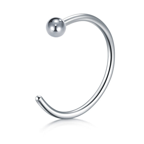 18G 10mm silver nose rings hoop with ball top