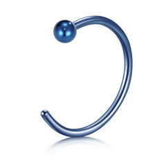 18G 10mm blue nose rings hoop with ball top