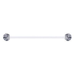 14G Plastic Industrial Earrings Glitter Ball