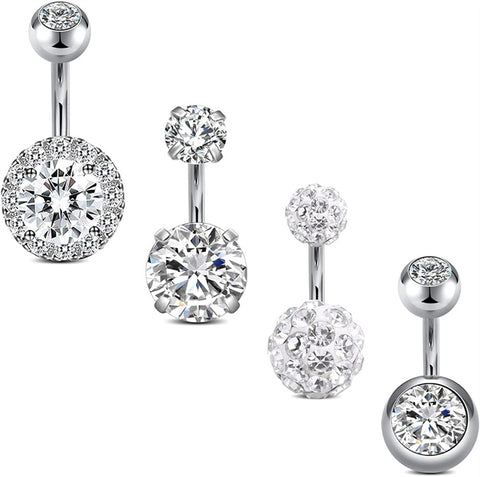1/4 Inch Short Belly Button Rings 14G 6mm Stainless Steel Short Belly Navel Button Rings Earrings for Women Men