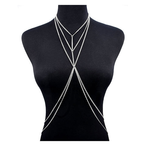Fashionable Waist Belly Chain and Necklace Multi-layer Body Chain Silver Available
