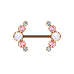 14G Nipple Rings Nipple Bars Steel Nipplerings Piercing Jewelry 14mm Opal