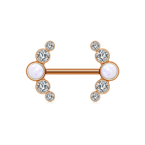 14G Nipple Rings Nipple Bars Steel Nipplerings Piercing Jewelry 14mm Opal