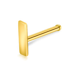 Gold Rectangle Nose Stud
