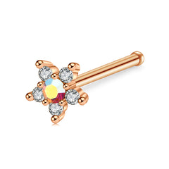 Colorful Diamond Rose Gold Nose Rings