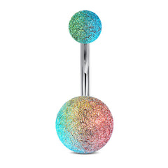 Colorful Matt Surface Ball Belly Button Ring Surgical Steel Navel Ring 14G Belly Piercing